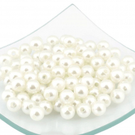 Бусины круглые перламутровые 12 мм цв.белый 50г