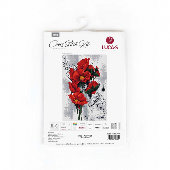 Набор для вышивания LUCA-S арт. B7014 Маки 26х38 см