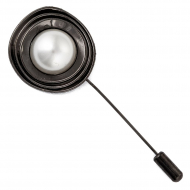 Булавка шляпная TBY.R3588.4 25х70мм цв. темный никель/белый, уп. 5шт