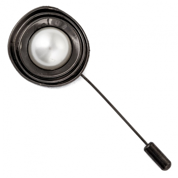 Булавка шляпная TBY.R3588.4 25х70мм цв. темный никель/белый, уп. 5шт