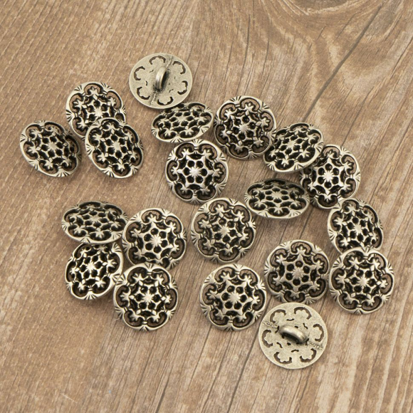 Пуговица DISBOTON, размер 24 цвет C/ARGENT ANT.ART.AA0584