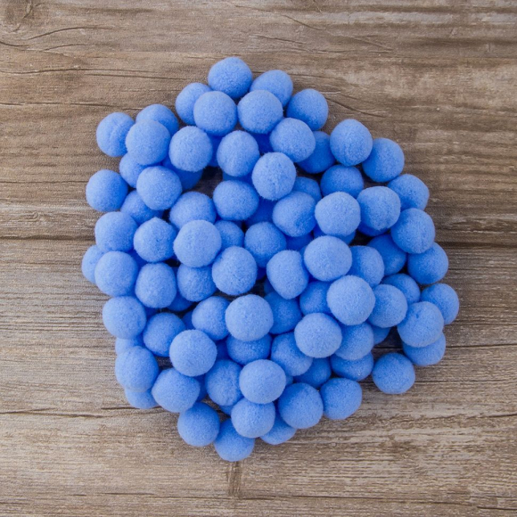62376_Помпоны декоративные, россыпь, диаметр 20 мм, 100 шт, цвет голубой 62376_Помпоны декоративные, россыпь, диаметр 20 мм, 100 шт, цвет голубой