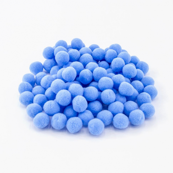 62376_Помпоны декоративные, россыпь, диаметр 20 мм, 100 шт, цвет голубой 62376_Помпоны декоративные, россыпь, диаметр 20 мм, 100 шт, цвет голубой