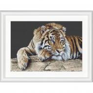 180459_Набор для вышивания "Тигр", канва аида (черная) 14 ct