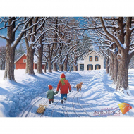 Набор для изготовления картин АЛМАЗНАЯ ЖИВОПИСЬ арт.АЖ.1287 Ребята с санками 60х40 см