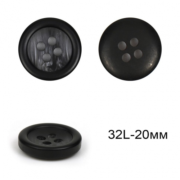 Пуговицы пластик TBY.LS0709 цв.черный/серый 32L-20мм, 4 прокола, 50 шт Пуговицы пластик TBY.LS0709 цв.черный/серый 32L-20мм, 4 прокола, 50 шт