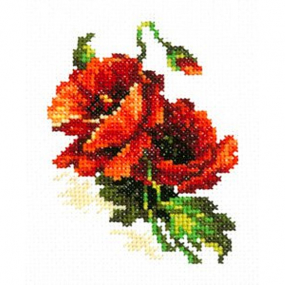 Набор для вышивания ЧУДЕСНАЯ ИГЛА арт.28-01 Красный мак 8х11 см