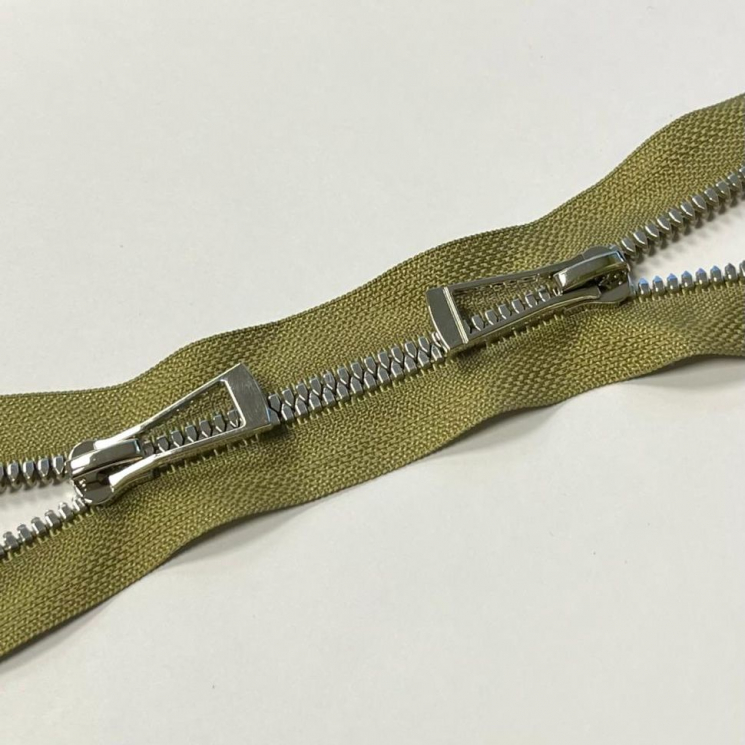 Молния трактор №5 Premium два замка 110см никель D885 светлая олива