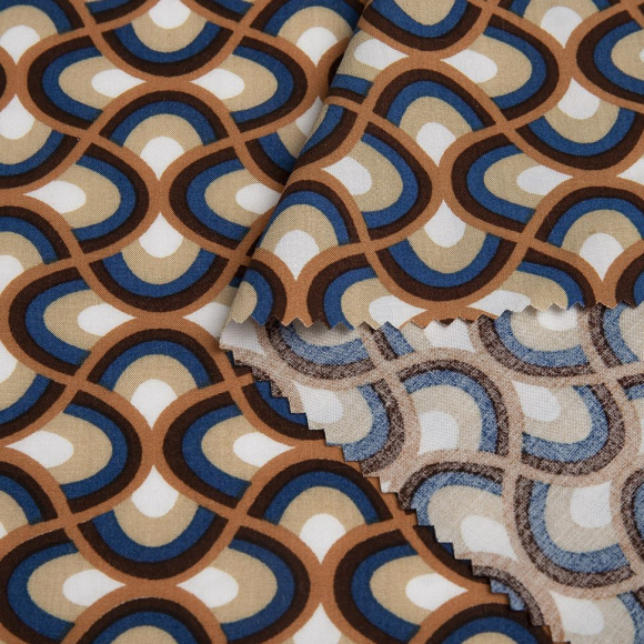 Ткань Штапель 105 г/м? 100% вискоза шир.145 см арт.Р.65391.03 бежевый рул.30м