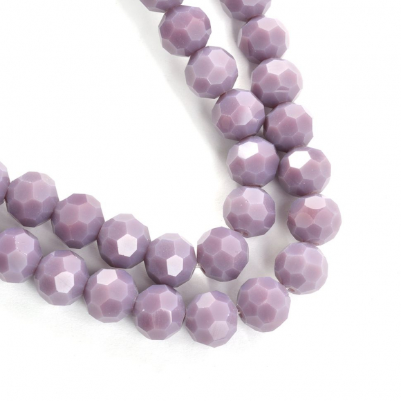 Бусины граненые Рондель (стекло) на нитях арт.TBY-R-2 10мм  цв.56 серый уп.1х72 бусины