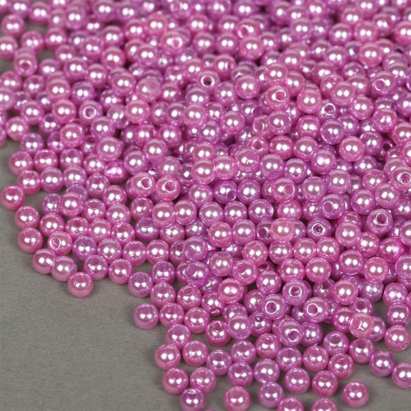 Бусины MAGIC 4 HOBBY круглые перламутр 4мм цв.093 т.сиреневый уп.50г (1500шт)