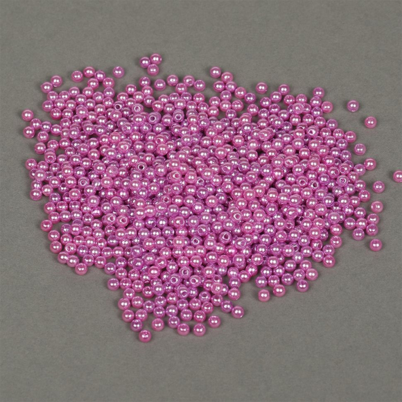 Бусины MAGIC 4 HOBBY круглые перламутр 4мм цв.093 т.сиреневый уп.50г (1500шт)