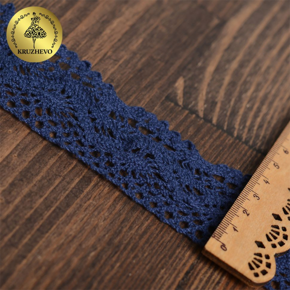 Тесьма вязаная KRUZHEVO 45мм TBY-5235 цв.29 т.синий уп.10м