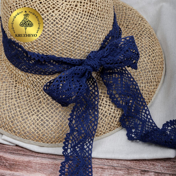 Тесьма вязаная KRUZHEVO 45мм TBY-5235 цв.29 т.синий уп.10м