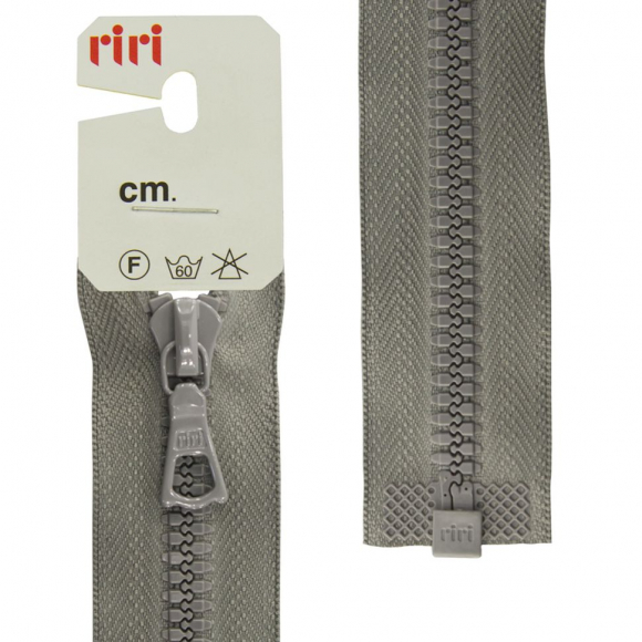 30384_Молния riri тракторная разъёмная 1 замок, 6 мм, 60 cм, цвет 2106, серый
