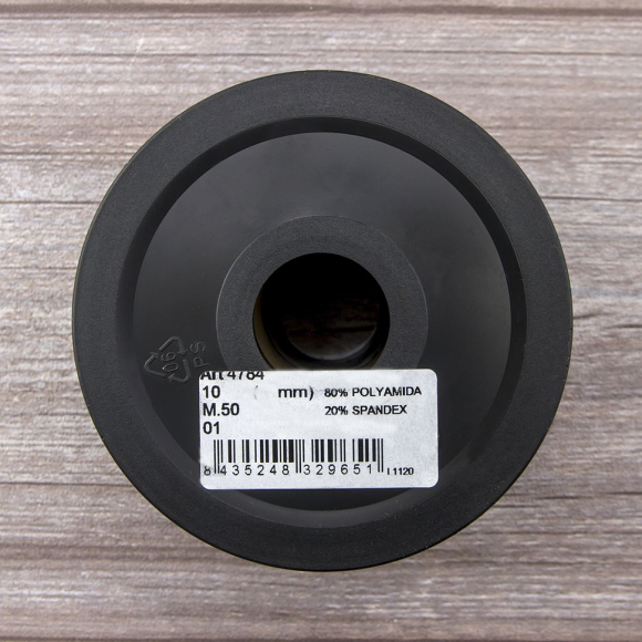 162438_Резинка продежка, Safisa, 10 мм, цвет 01, черный