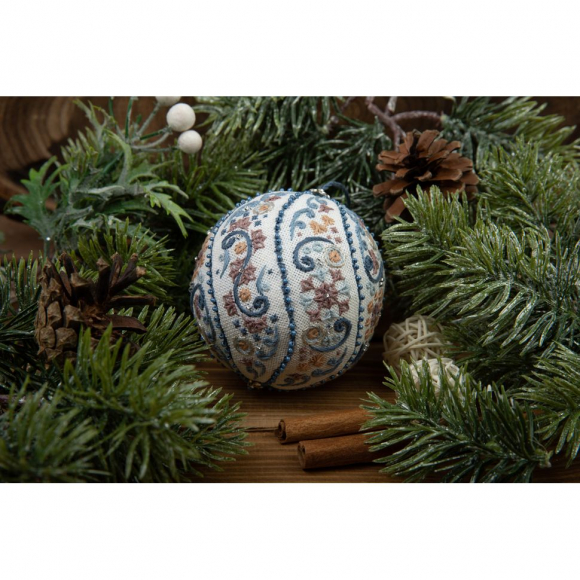 Набор для вышивания PANNA арт. IG-7386 Новогодняя игрушка. Морозные узоры 8,5х8,5 см