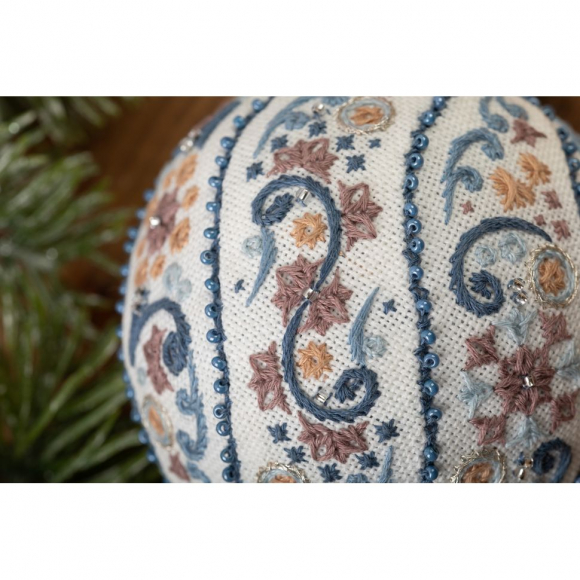 Набор для вышивания PANNA арт. IG-7386 Новогодняя игрушка. Морозные узоры 8,5х8,5 см