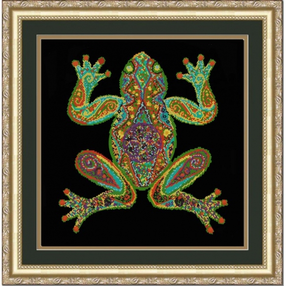 Рисунок на ткани (Бисер) КОНЁК арт. 9524 Лягушка (круговая техника) 40х40 см