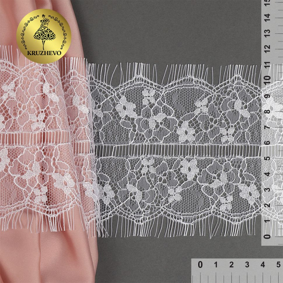 Кружево реснички KRUZHEVO арт.TBY 5026-10 шир.110мм цв.1 белый уп.15м (по 3м)
