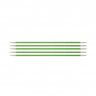 47007 Knit Pro Спицы чулочные для вязания Zing 3,5мм/15см, алюминий, хризолитовый, 5шт