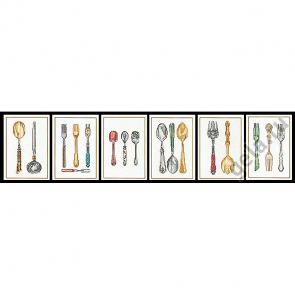 35074_Набор для вышивания "Столовые приборы", канва лён 36 ct