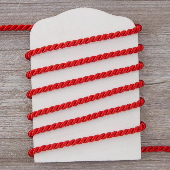 Шнур витой PEGA, красный, 5 мм