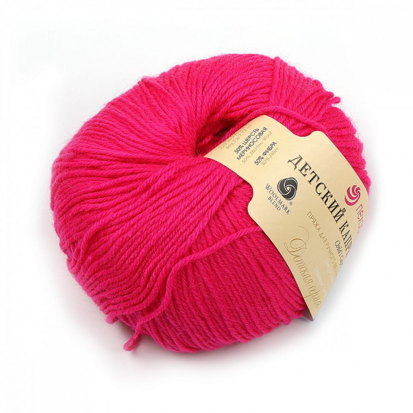 Пряжа для вязания ПЕХ Детский каприз (50% мериносовая шерсть, 50% фибра) 10х50г/225м цв.084 малиновый мусс
