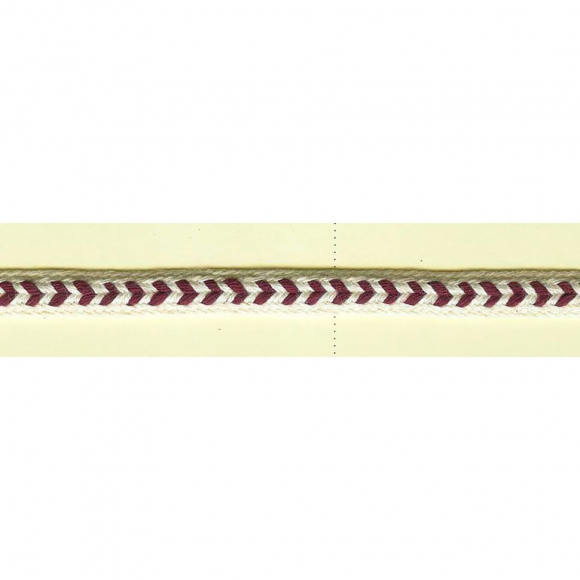 Тесьма декоративная плетенка "уголок бордовый", 7 мм