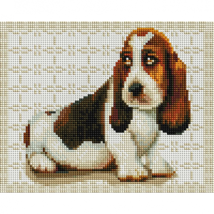 Набор Белоснежка для изготовления картин со стразами арт.БЛ.420-ST-PS Бассет-хаунд 20х25 см