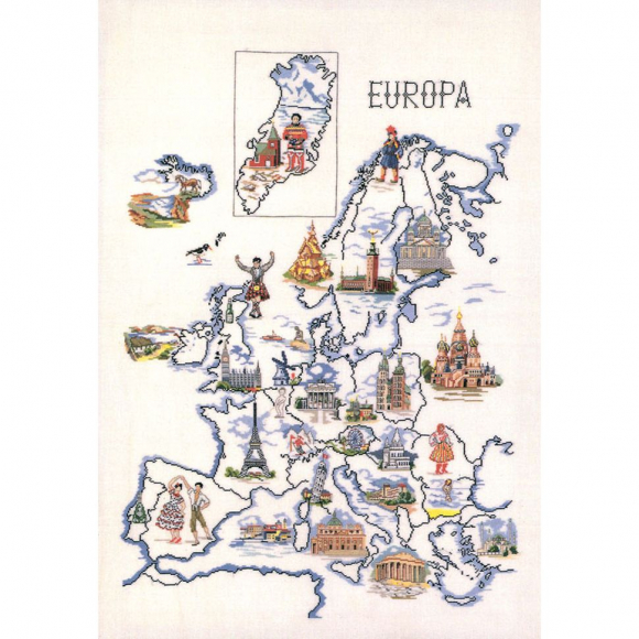 Набор для вышивания OEHLENSCHLAGER арт.93497 Европа 70х100 см Набор для вышивания OEHLENSCHLAGER арт.93497 Европа 70х100 см