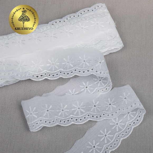 Кружево шитье KRUZHEVO арт.TBY.0342 шир.40мм цв.04 сумрачно-белый уп.13,71м Кружево шитье KRUZHEVO арт.TBY.0342 шир.40мм цв.04 сумрачно-белый уп.13,71м