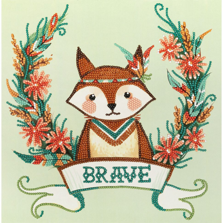 Кристальная мозаика ФРЕЯ арт.ALBP-279 Храбрый лис (постер) 30х30 см