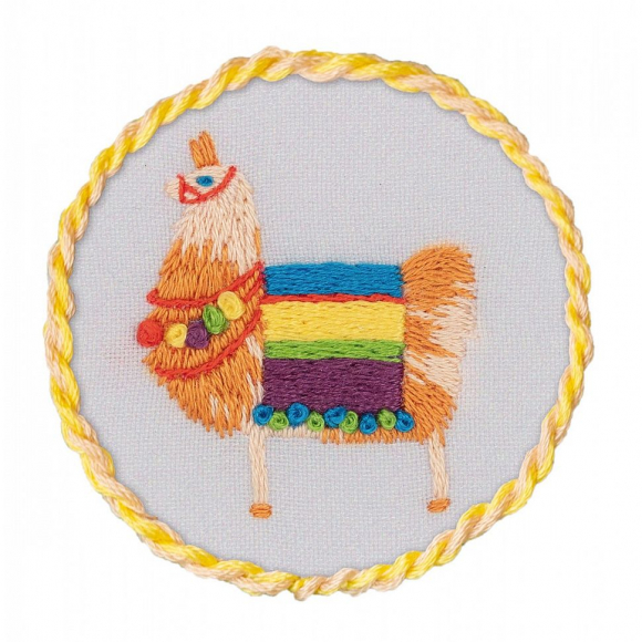 Набор для вышивания PANNA Живая картина арт. JK-2189 Брошь. Лама 5,5х5,5 см