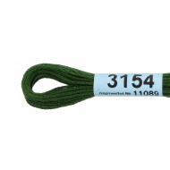 Нитки для вышивания Gamma мулине (3173-6115) 100% хлопок 24 x 8 м цв.3154 зеленый-хаки