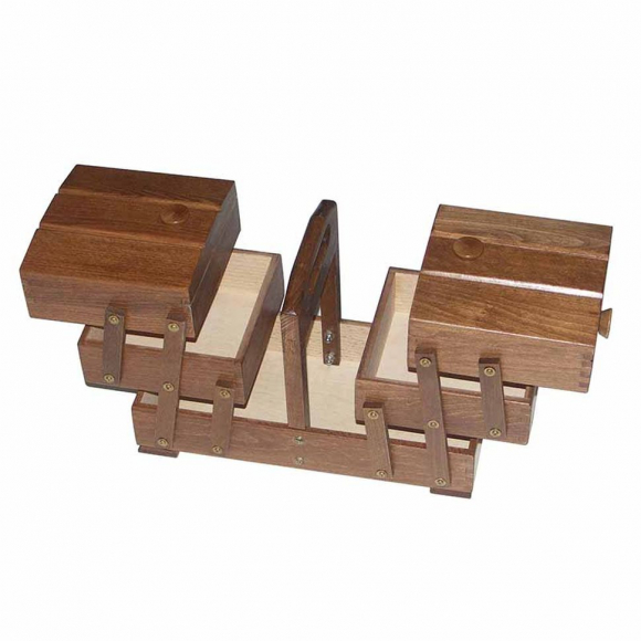 55788_Шкатулка для рукоделия, бук, 3 этажа, коричневый