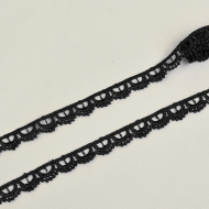 Кружево гипюр KRUZHEVO арт.TR.8G8008 шир.10мм цв.03 черный уп.9м