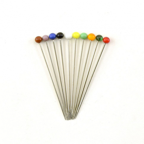 137256_Булавки портновские со стеклянными головками, 34 мм, 95 шт, разноцветные 137256_Булавки портновские со стеклянными головками, 34 мм, 95 шт, разноцветные