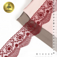 Кружево на жесткой сетке Exclusive арт.TBY J2052W-2 шир.55мм цв.R4515 бордовый уп.13,71м