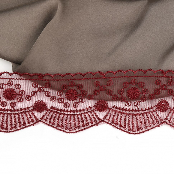 Кружево на жесткой сетке Exclusive арт.TBY J2052W-2 шир.55мм цв.R4515 бордовый уп.13,71м Кружево на жесткой сетке Exclusive арт.TBY J2052W-2 шир.55мм цв.R4515 бордовый уп.13,71м