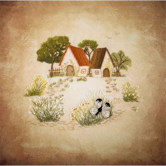 Набор для вышивания PANNA Живая картина арт. JK-2104 Домики 27х27 см