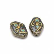 Бусины Этника TESORO арт. TS.F019 цв.2 черный 20х15 мм in ?2 мм