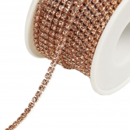 Цепь со стразами арт.TBY.06.SS10-9D, цв.LT.PEACH/LT.PEACH, 3 мм, уп.10 м