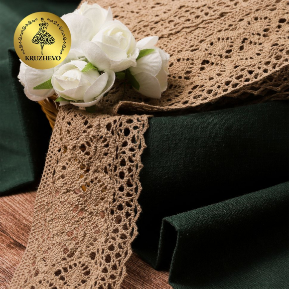 Тесьма вязаная KRUZHEVO 50мм TBY-6368 цв.30 капучино уп.10м