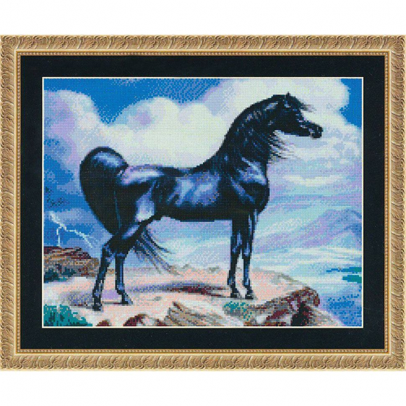 10438_Набор для вышивания "Черный жеребец"