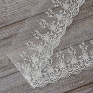 177943_Вышивка на тюле, 87 мм, цвет белый