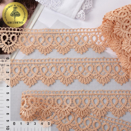 Кружево гипюр KRUZHEVO арт.TR.8GB0784 шир.40мм цв.03 бежевый, уп.9м