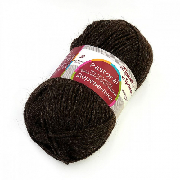 Пряжа для вязания ТРО Деревенька (100% шерсть) 10х100г/170м цв.0251 коричневый