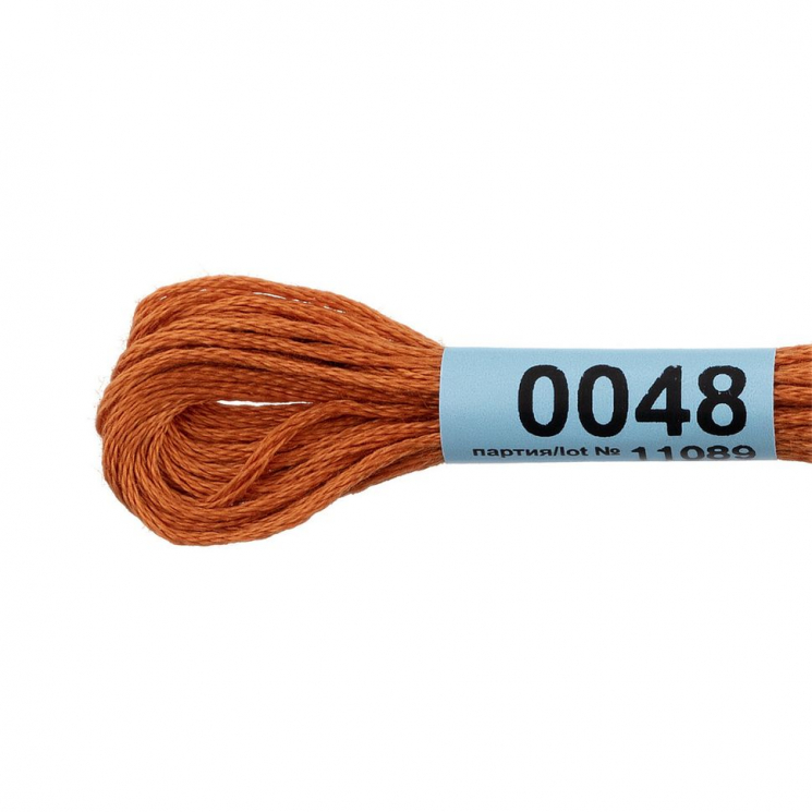 Нитки для вышивания Gamma мулине (0001-0206) 100% хлопок 24 x 8 м цв.0048 св.коричневый