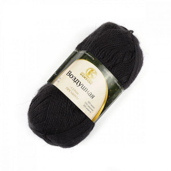 Пряжа для вязания КАМТ Воздушная (25% меринос, 25% шерсть, 50% акрил) 5х100г/370м цв.137 маренго